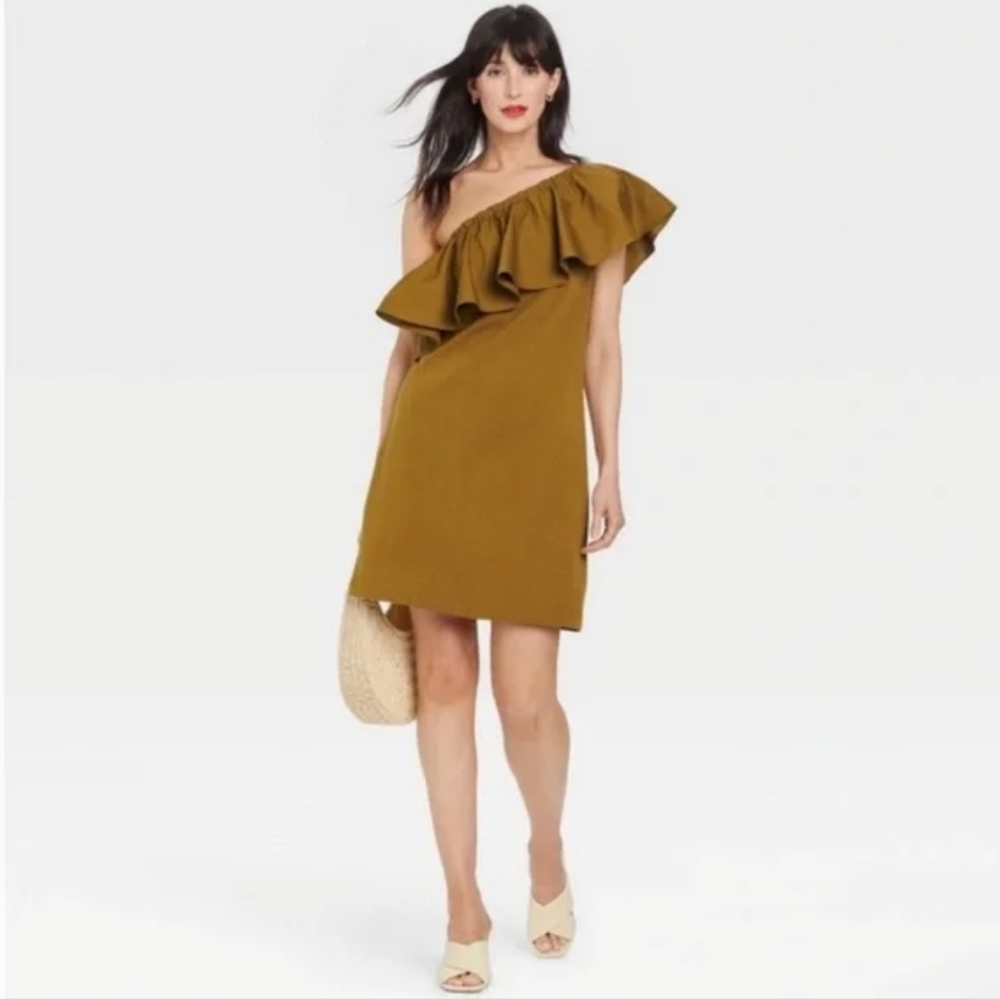 ONE SHOULDER RUFFLE PLUS SIZE DRESS